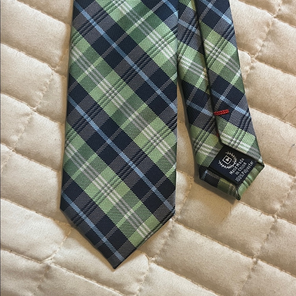 Chaps Green and Blue Checkered Neck Tie - Kids